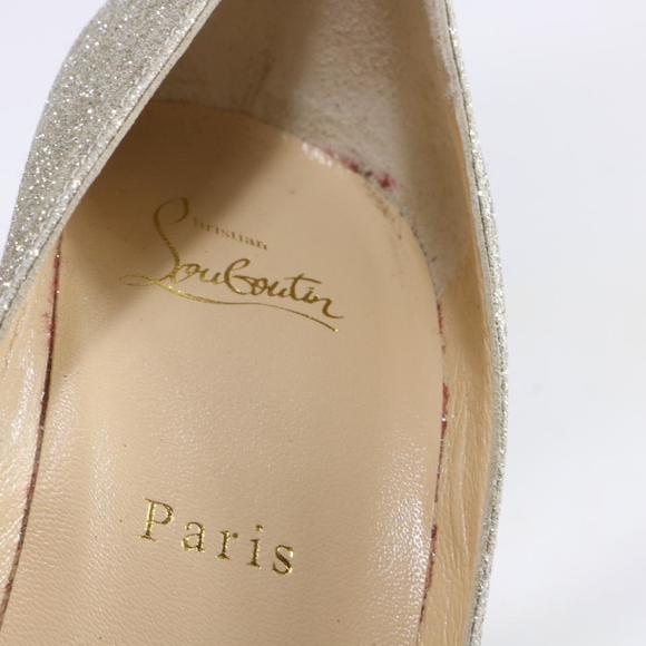 Pigalle Follies 100mm Ivory Champagne Gold Glitter Evening Pumps d121 - Picture 7 of 12